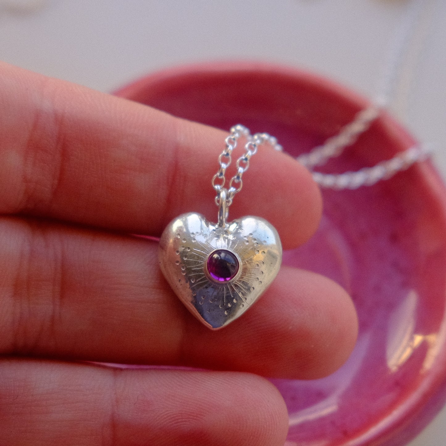 Garnet Heartburst Pendant