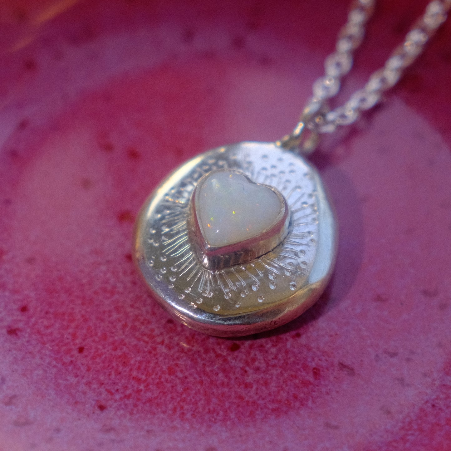 Opal Heartburst Pendant