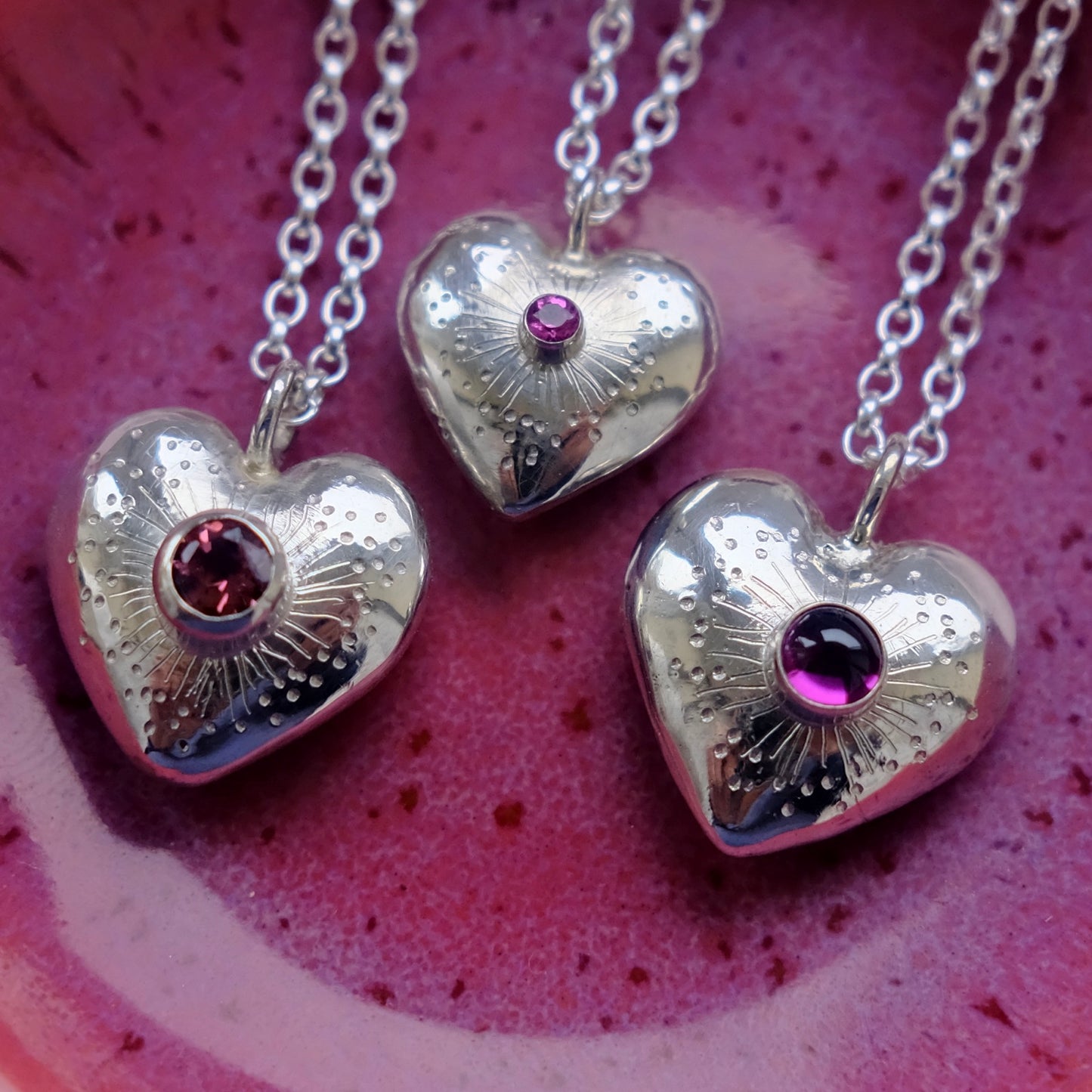 Garnet Heartburst Pendant