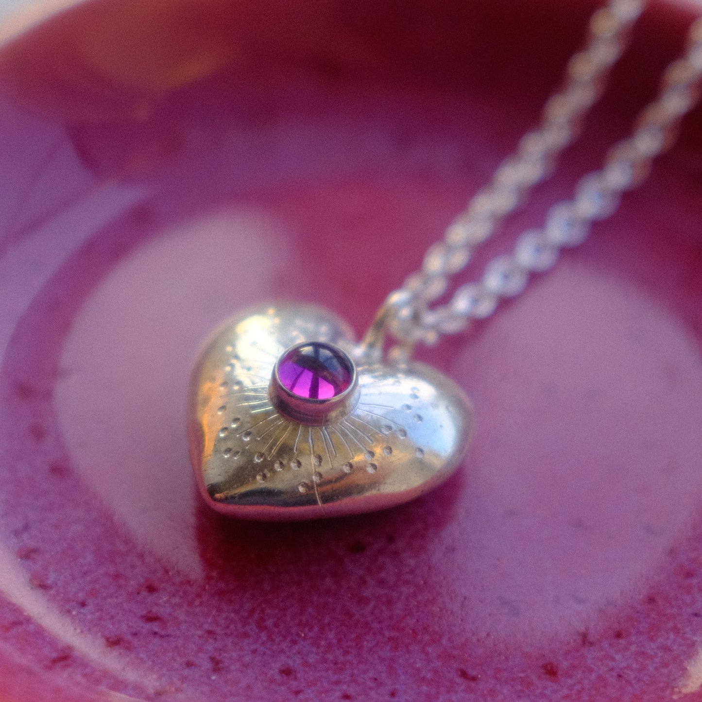 Garnet Heartburst Pendant