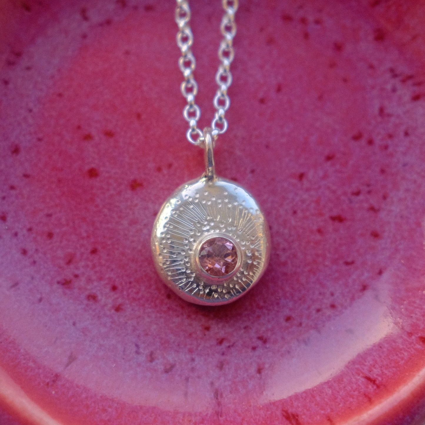 Brazilian Tourmaline Facet Starburst Pendant
