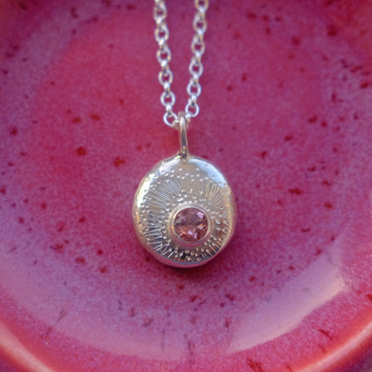 Brazilian Tourmaline Facet Starburst Pendant