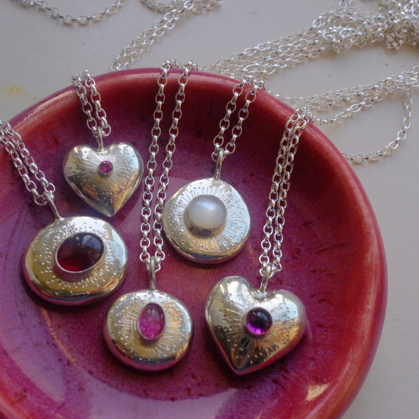 Garnet Heartburst Pendant