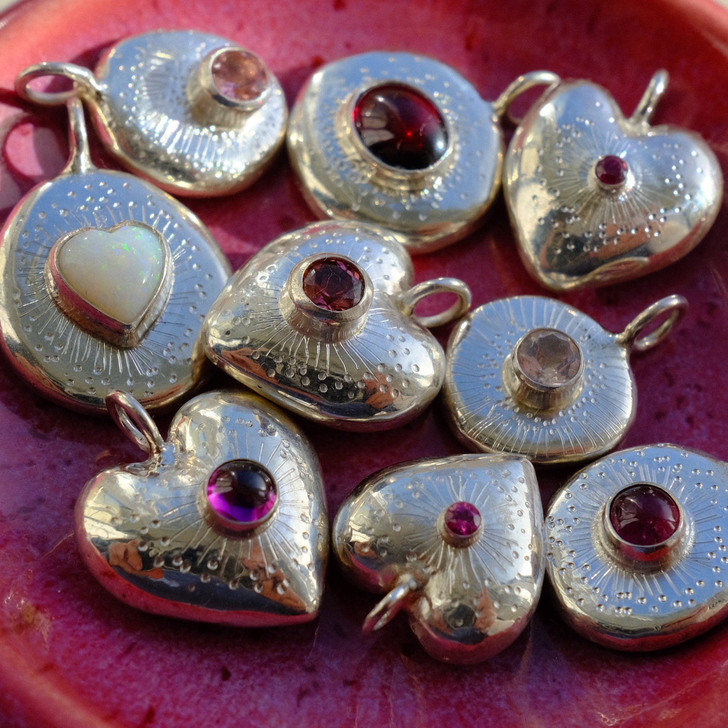Opal Heartburst Pendant