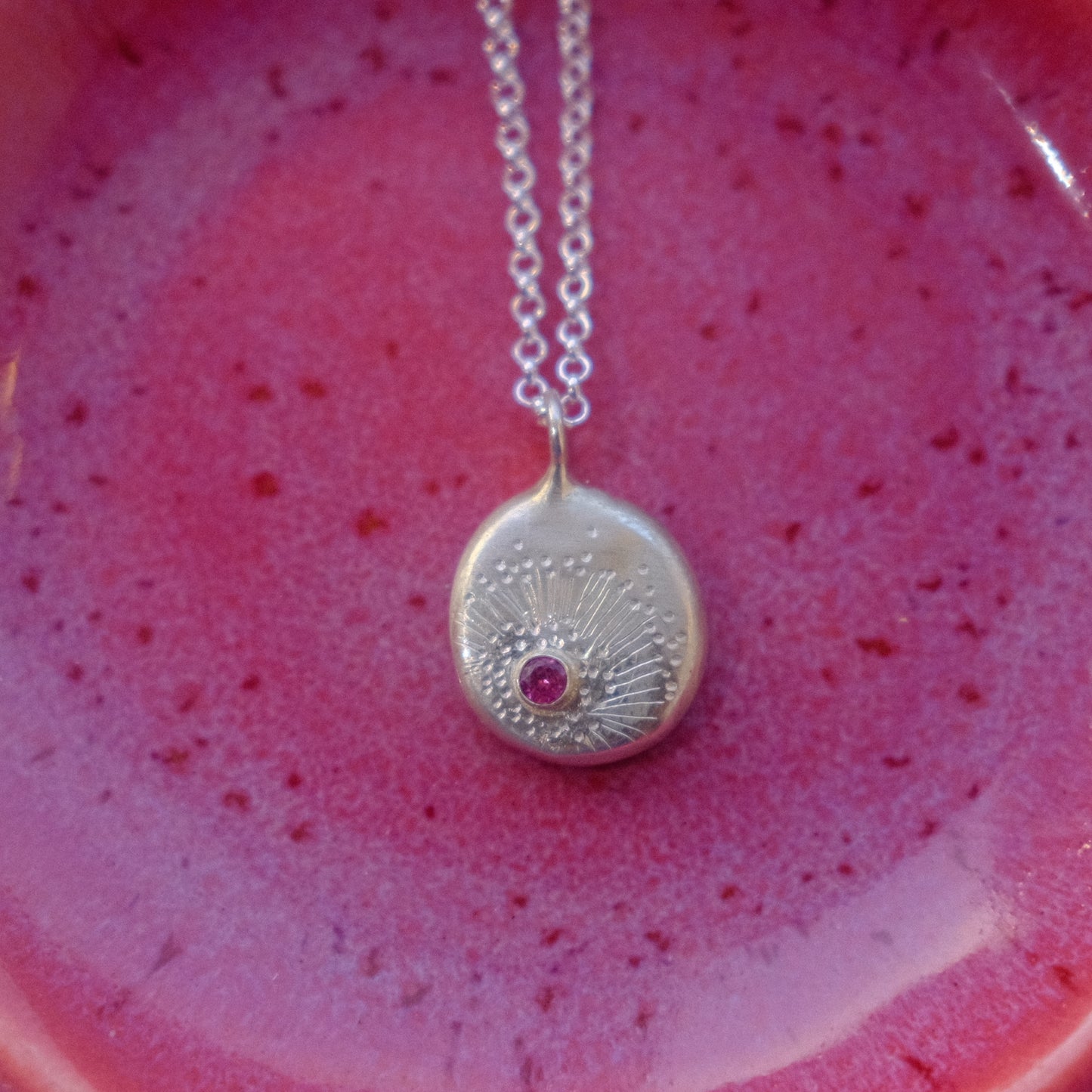 Garnet Facet Starburst Pendant