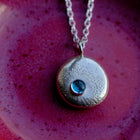 Swiss Blue Topaz Cabochon Starburst Pendant