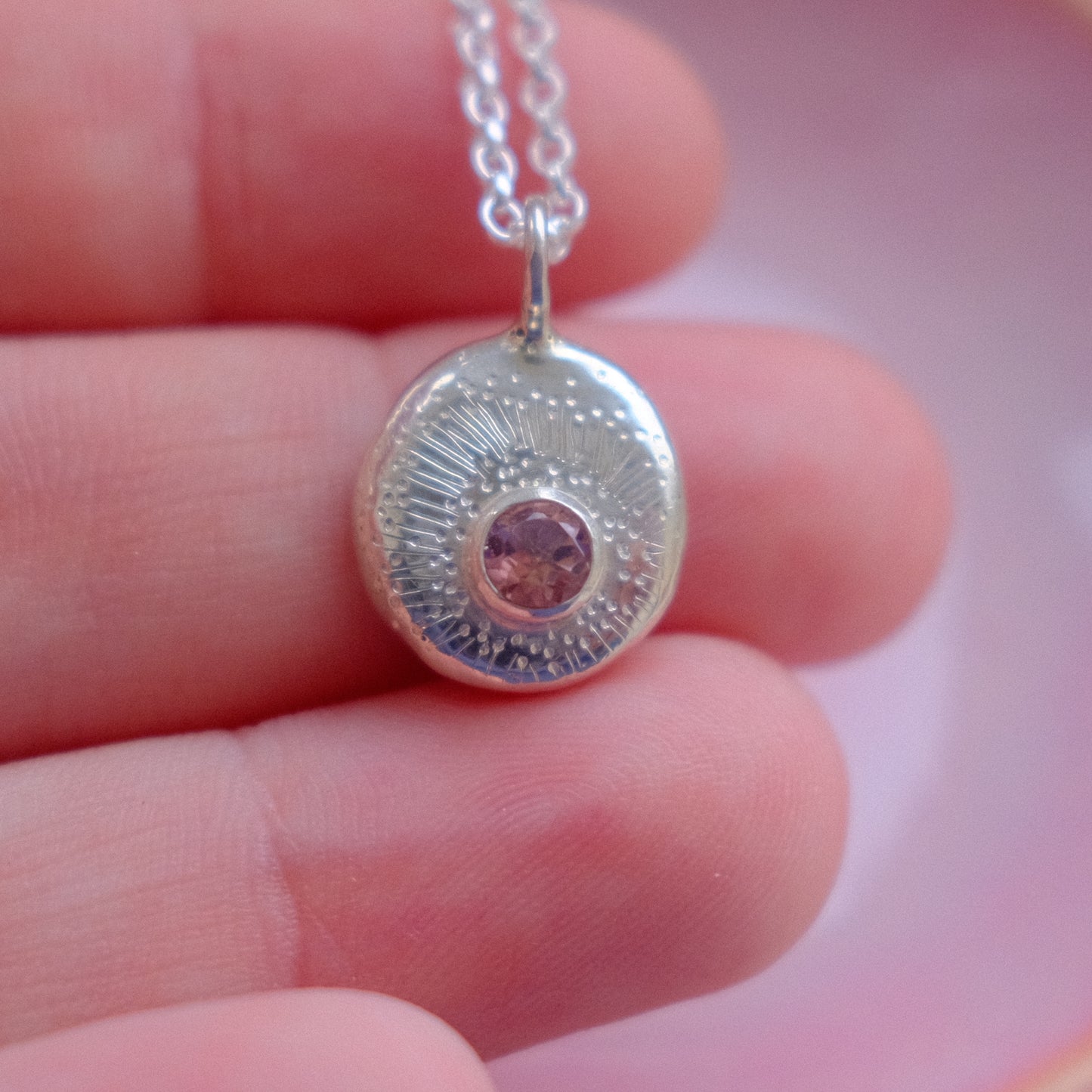 Brazilian Tourmaline Facet Starburst Pendant