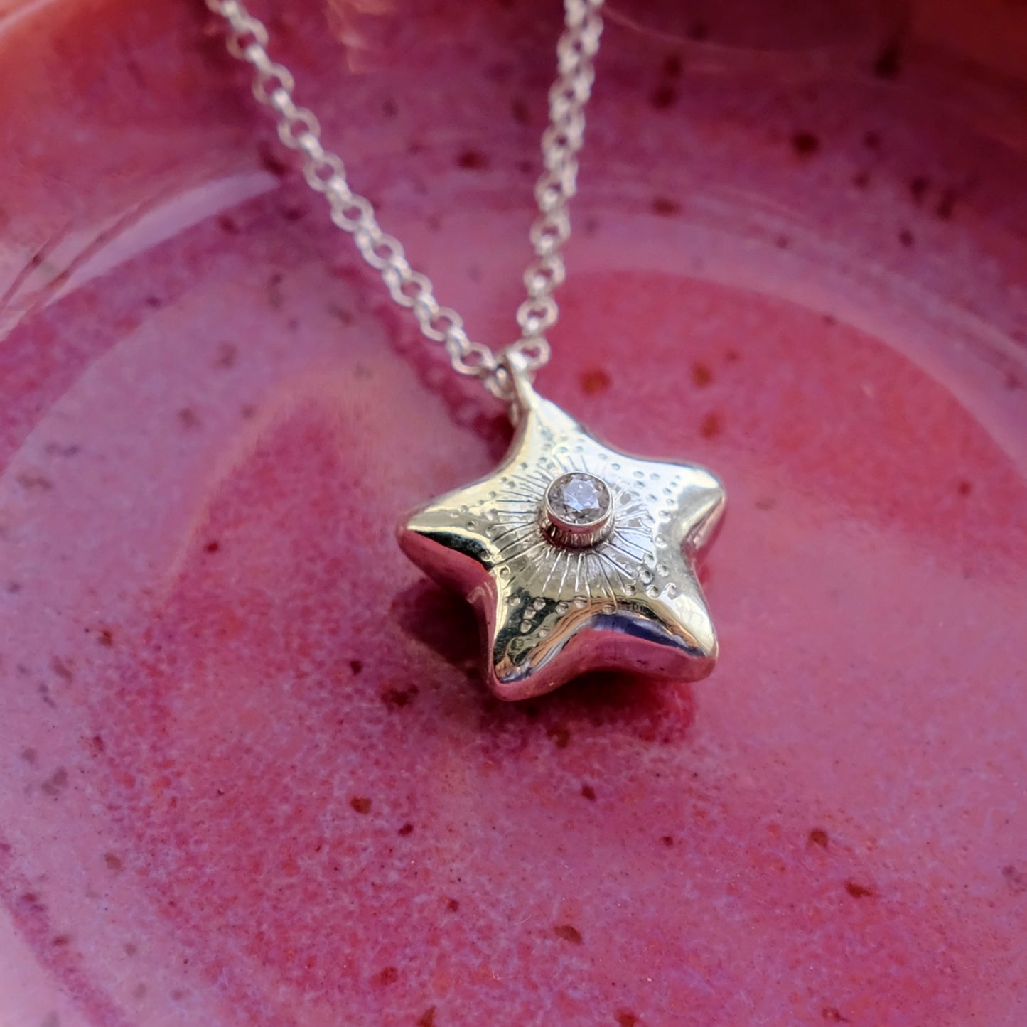 Dainty Moissanite Starburst Necklace