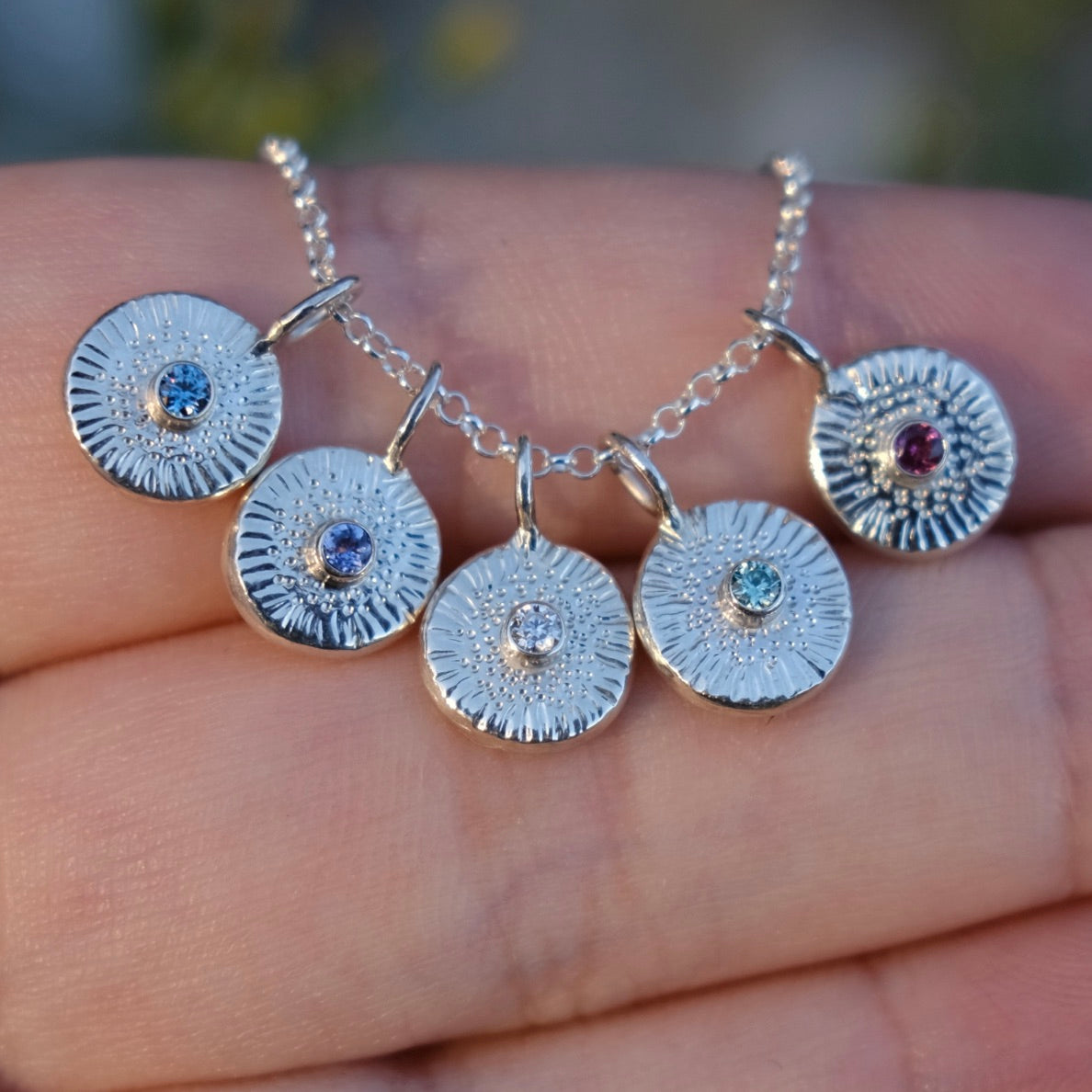 Sterling Silver Dainty Starbursts - Multiple Gem Options