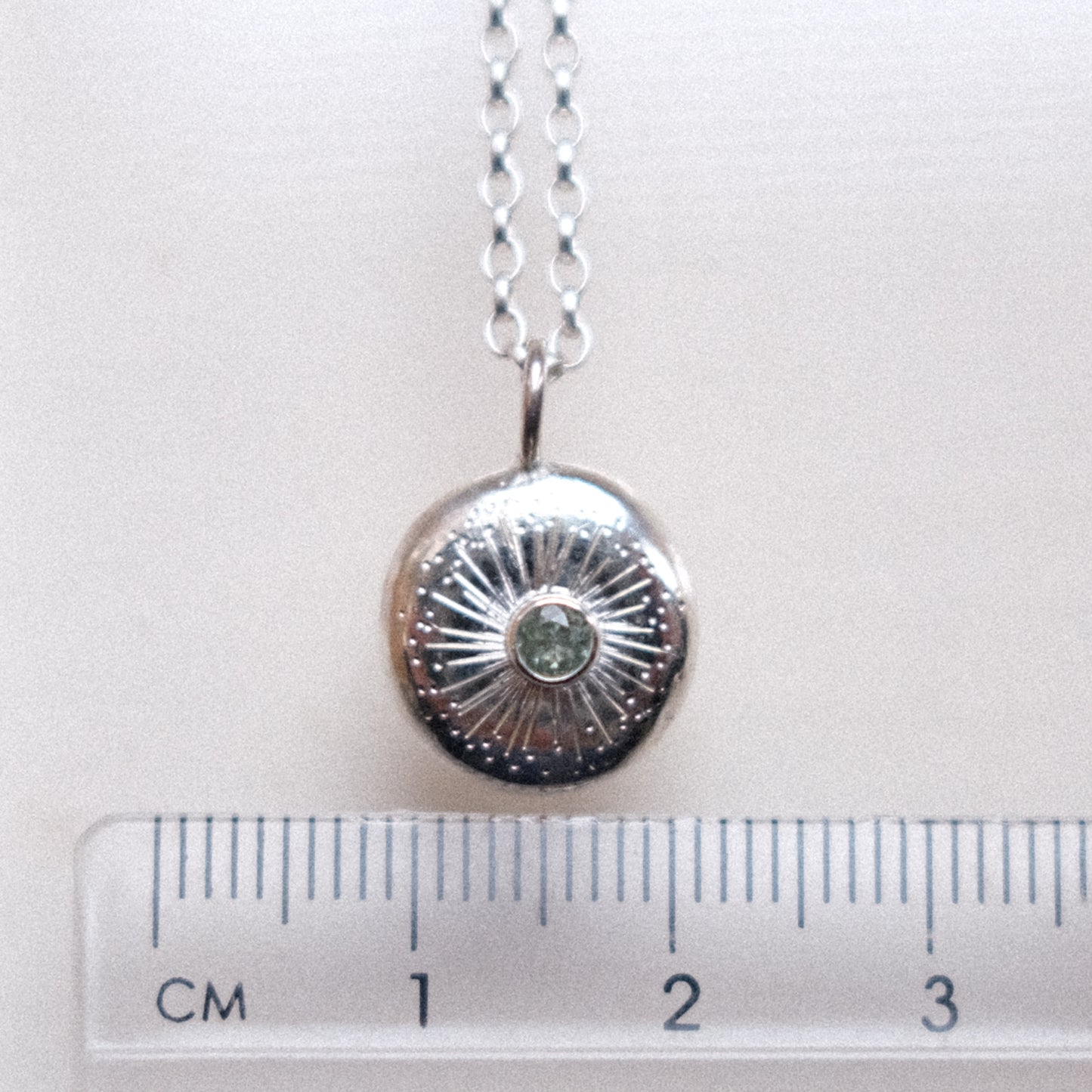 Green Sapphire Starburst Pendant