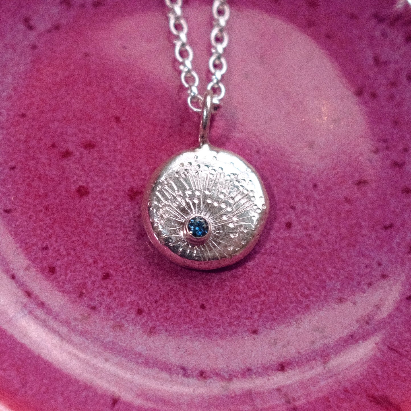 Ice Blue Moissanite Starburst Pendant