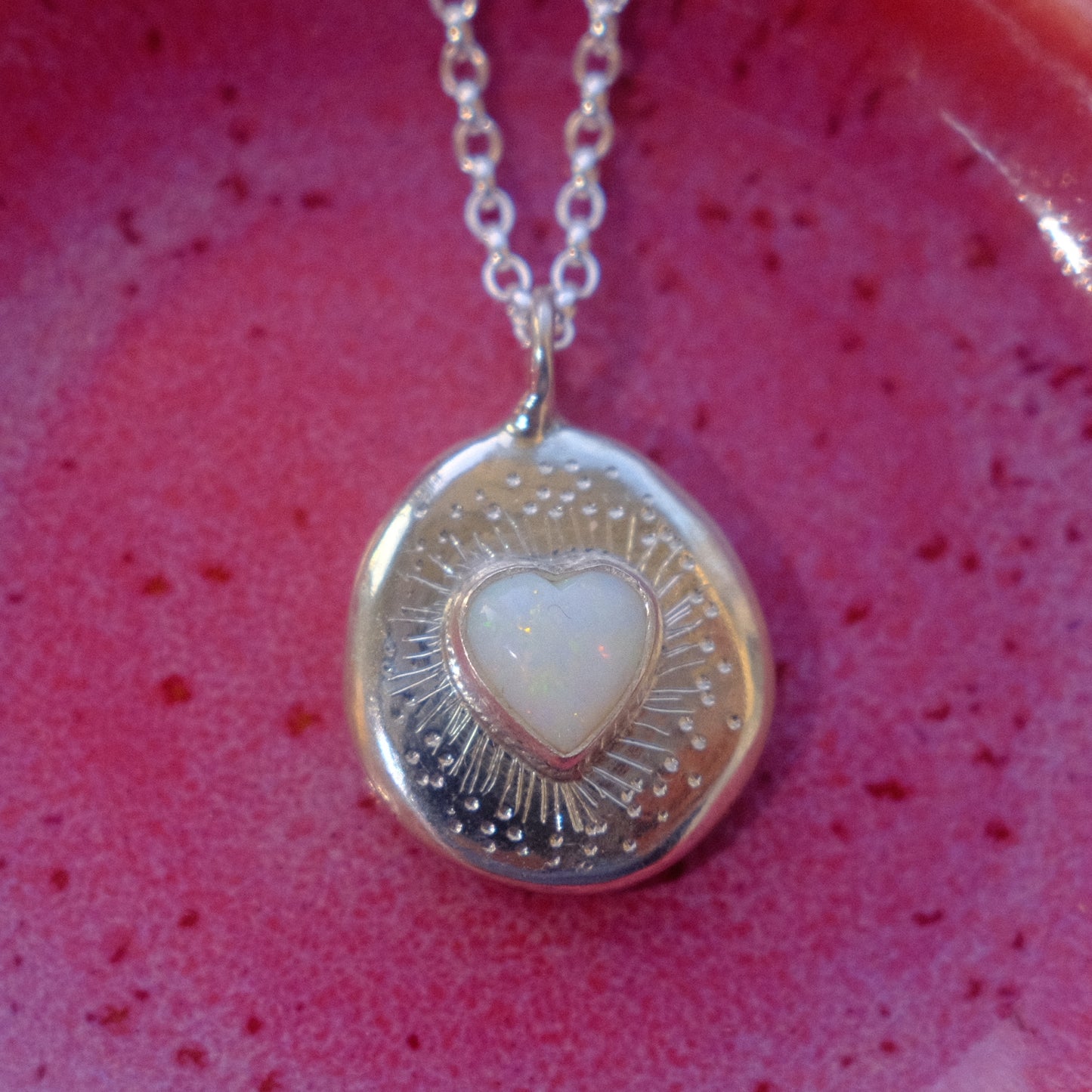 Opal Heartburst Pendant