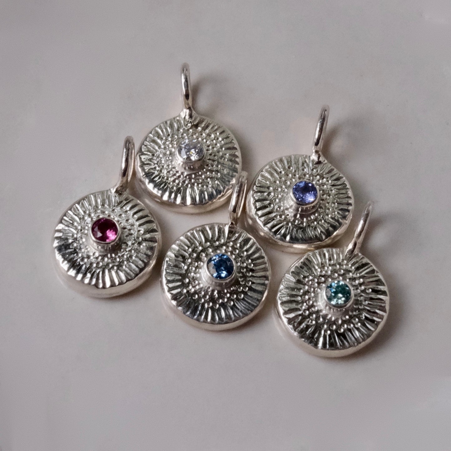 Sterling Silver Dainty Starbursts - Multiple Gem Options