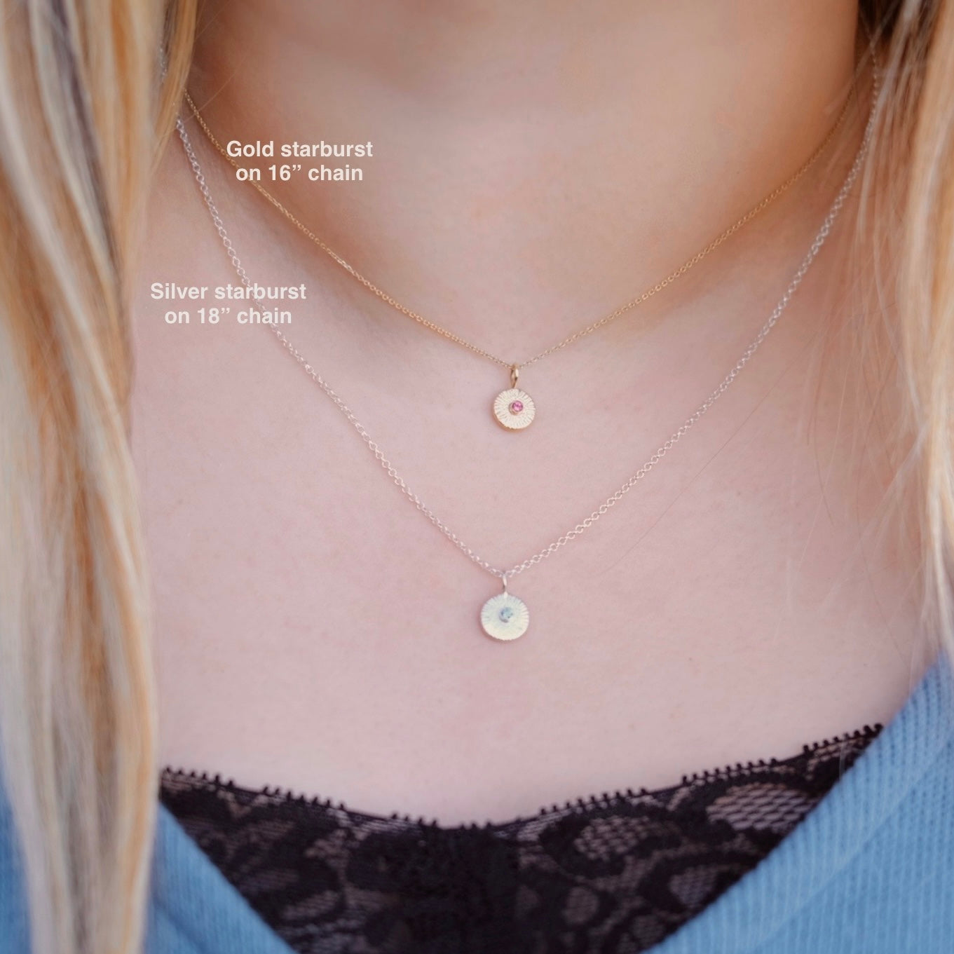 Sterling Silver Dainty Starbursts - Multiple Gem Options