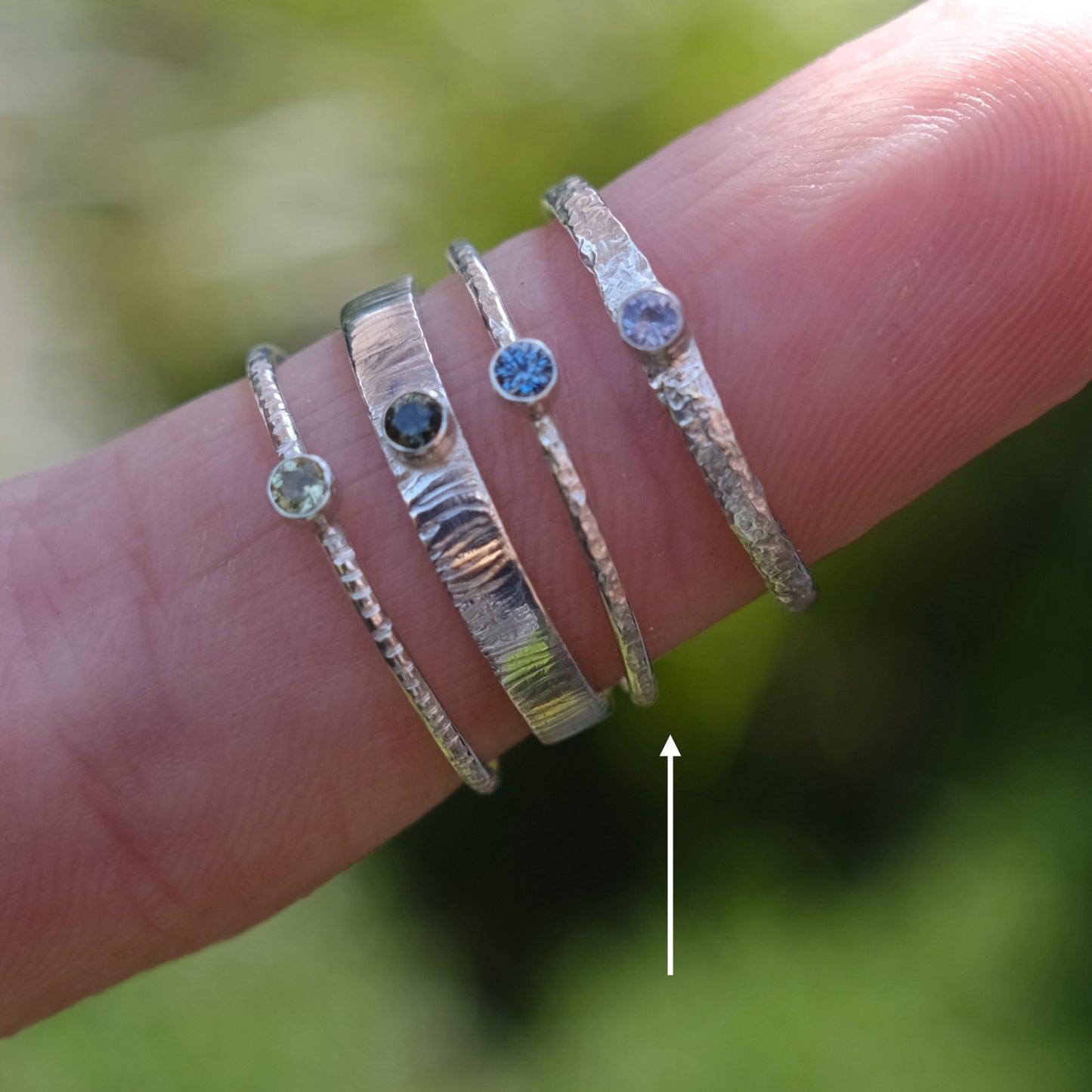 Dainty Moissanite Textured Ring