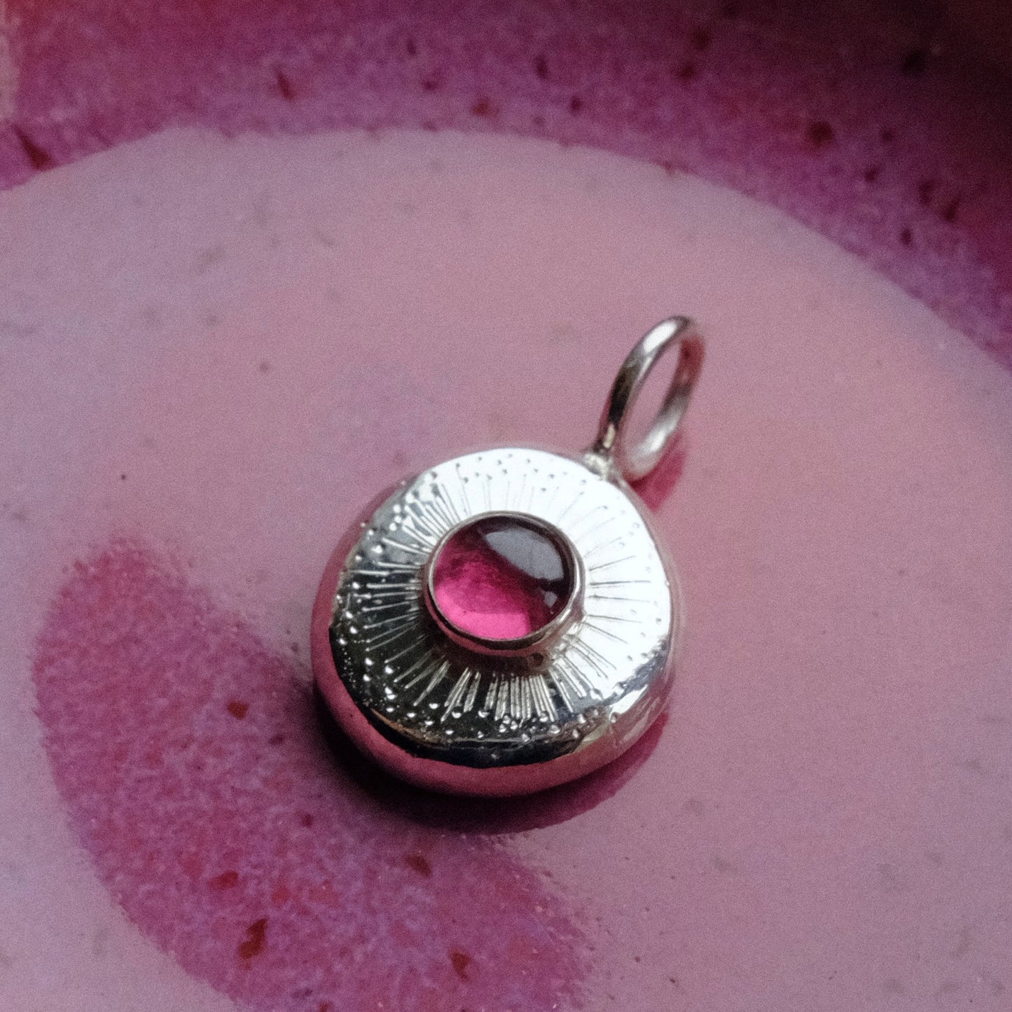 Rhodolite Garnet Starburst Pendant