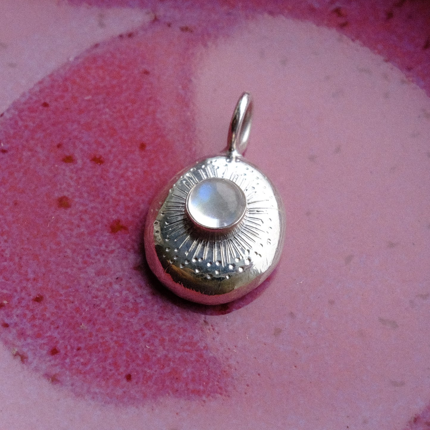 Rainbow Moonstone Starburst Pendant