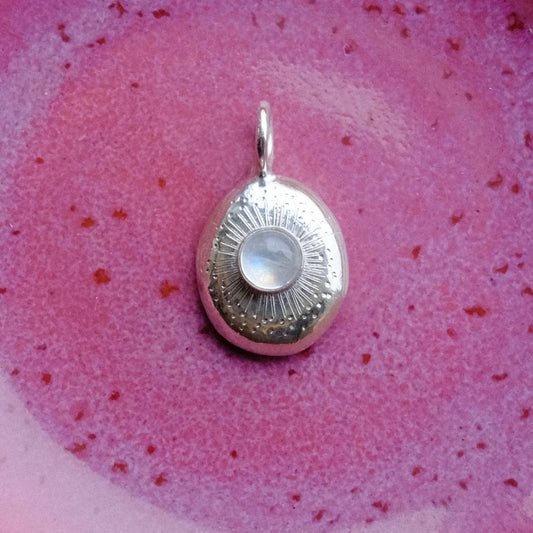 Rainbow Moonstone Starburst Pendant