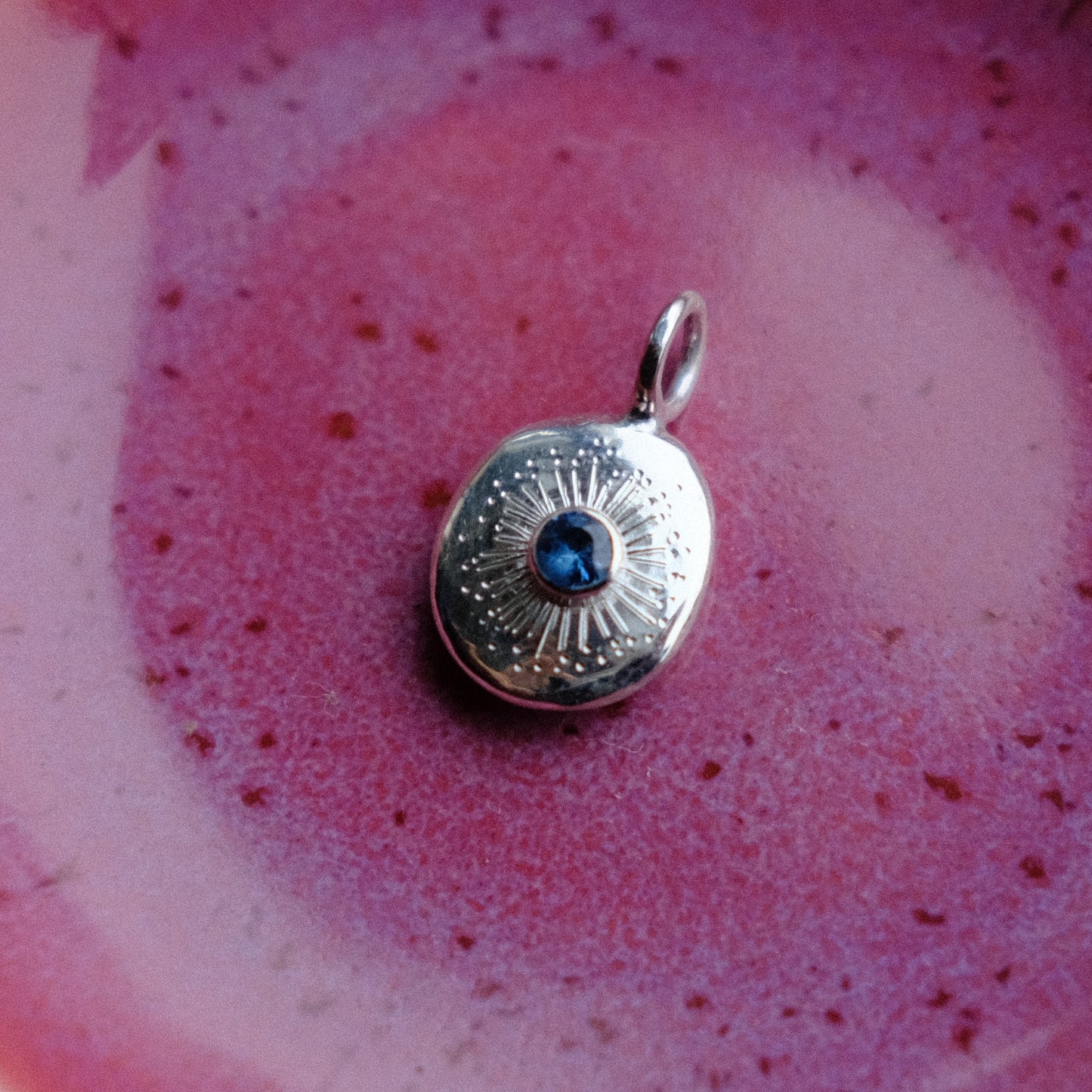 Teal Sapphire Starburst Pendant