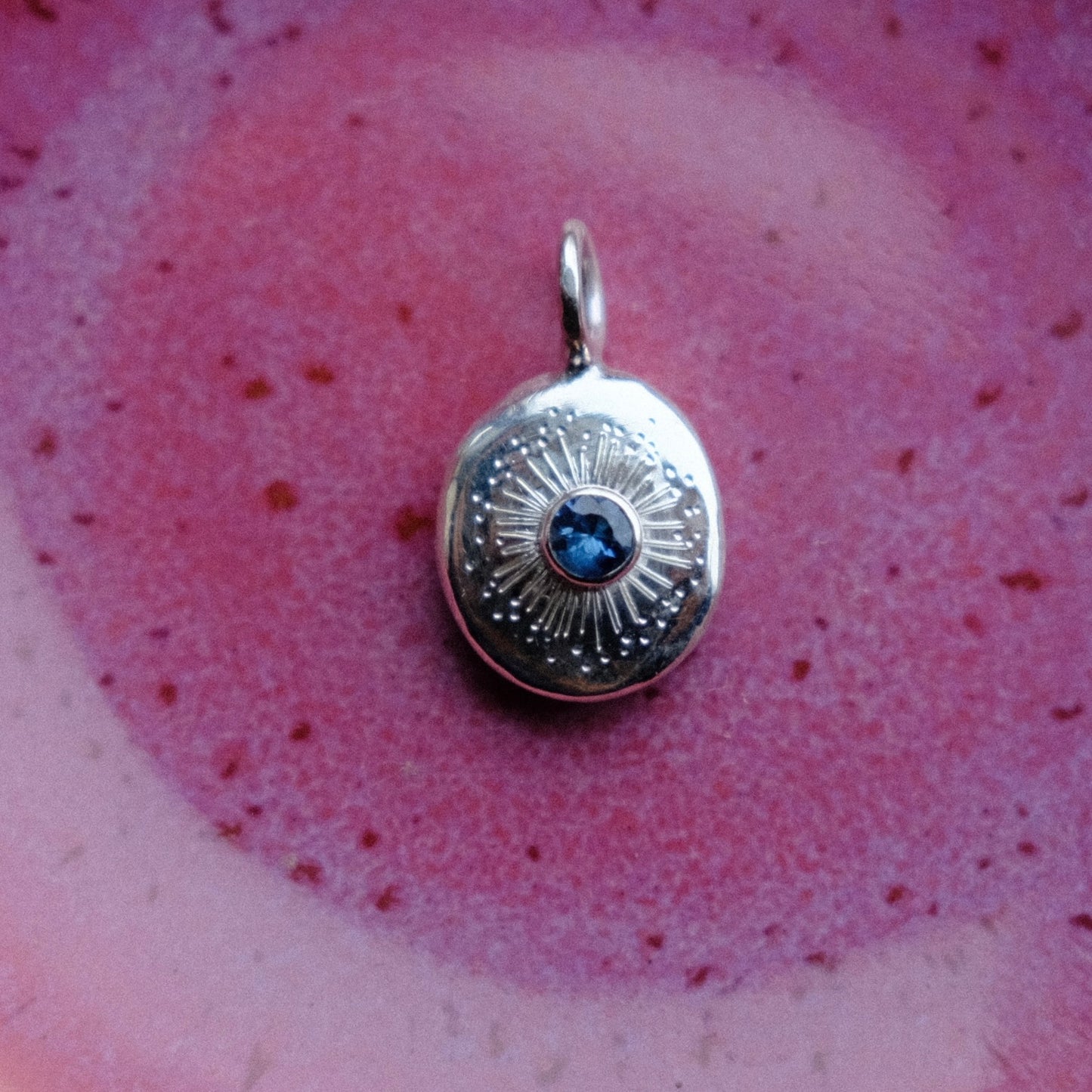 Teal Sapphire Starburst Pendant