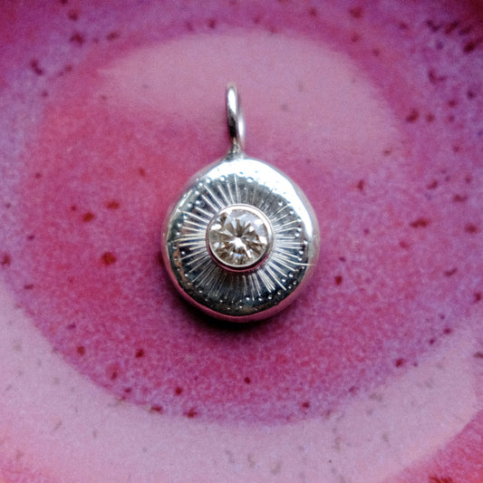 Champagne Moissanite Starburst Pendant