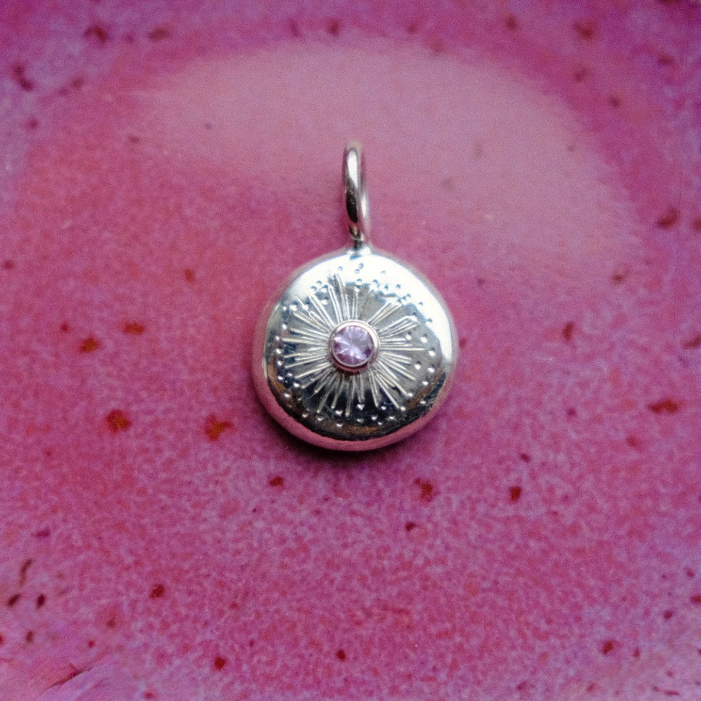 Light Pink Sapphire Starburst Pendant