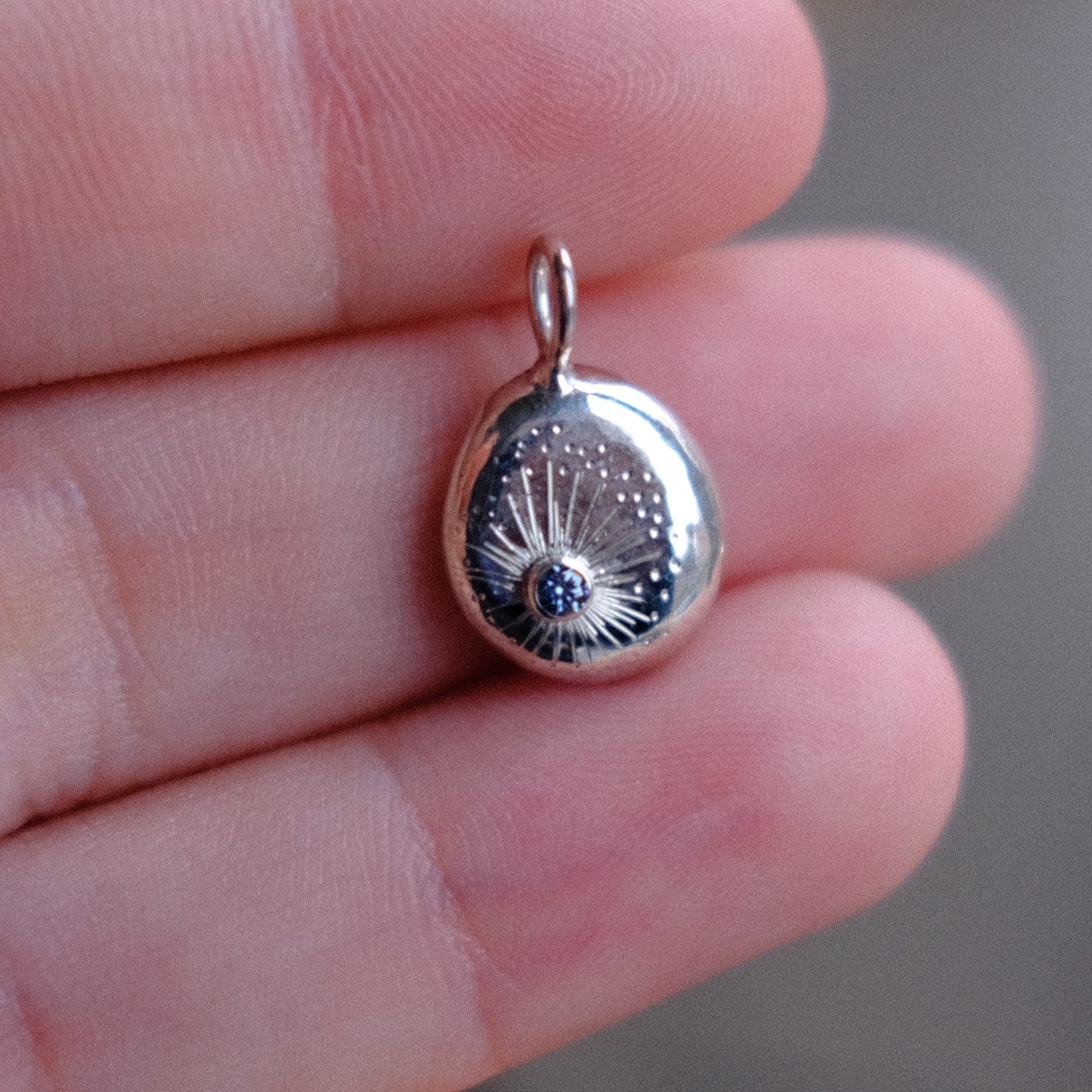 Ice Blue Moissanite Starburst Pendant