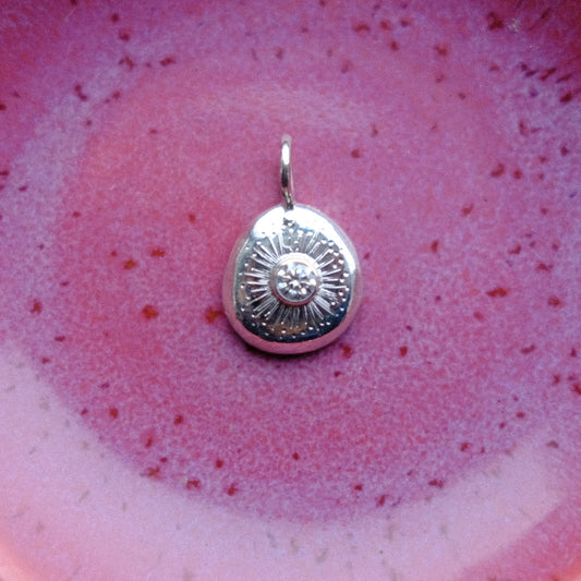 Icy White Moissanite Starburst Pendant