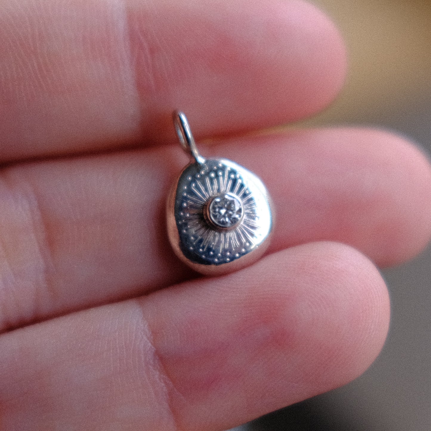 Icy White Moissanite Starburst Pendant