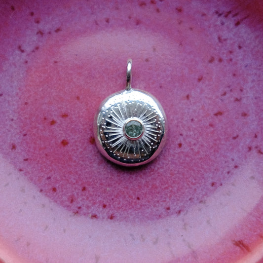 Green Sapphire Starburst Pendant