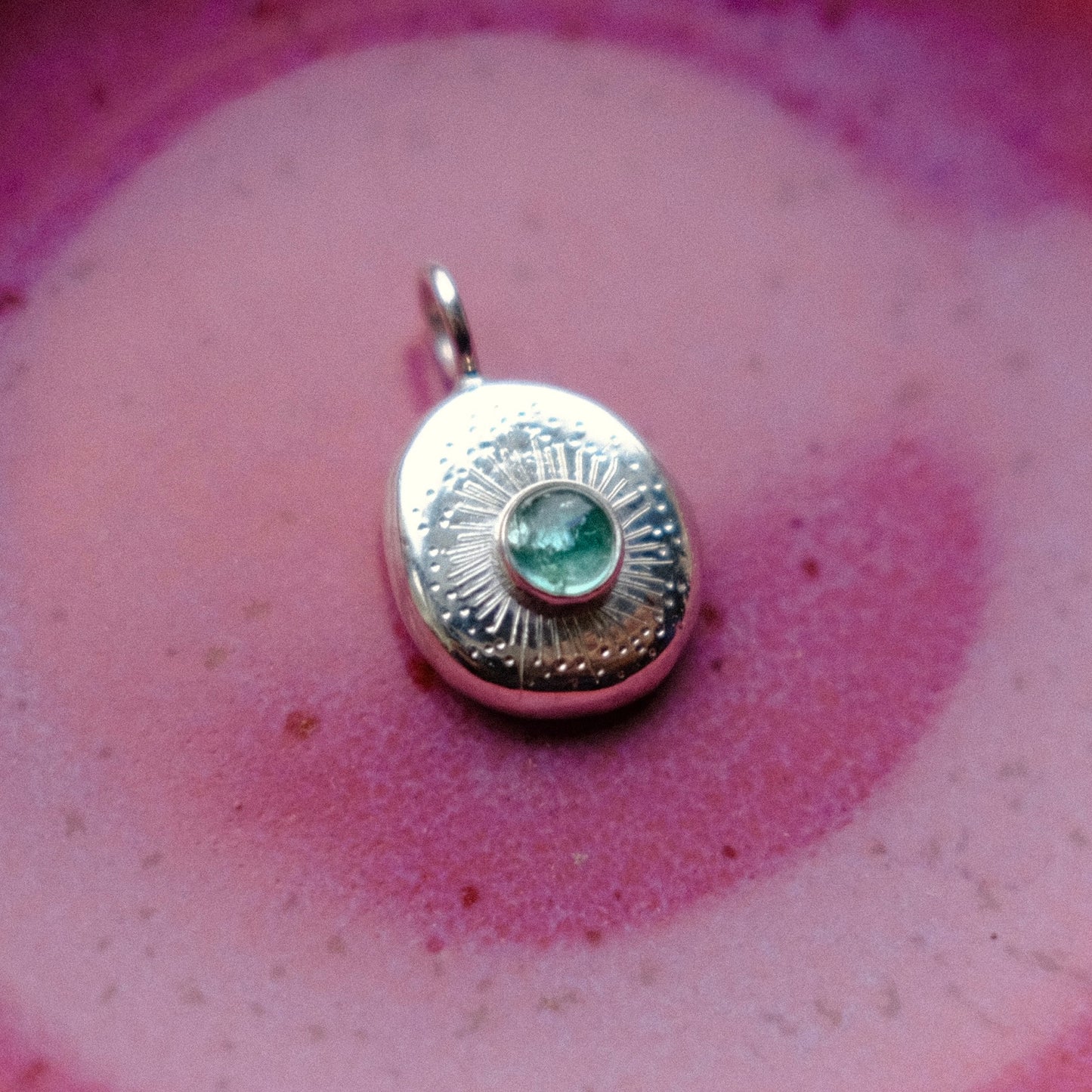 Mint Green Tourmaline Starburst Pendant