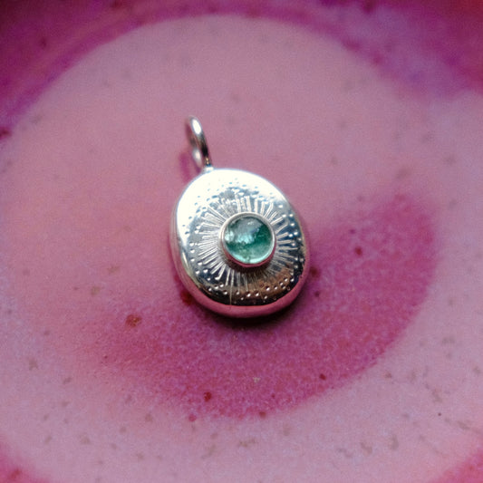 Mint Green Tourmaline Starburst Pendant
