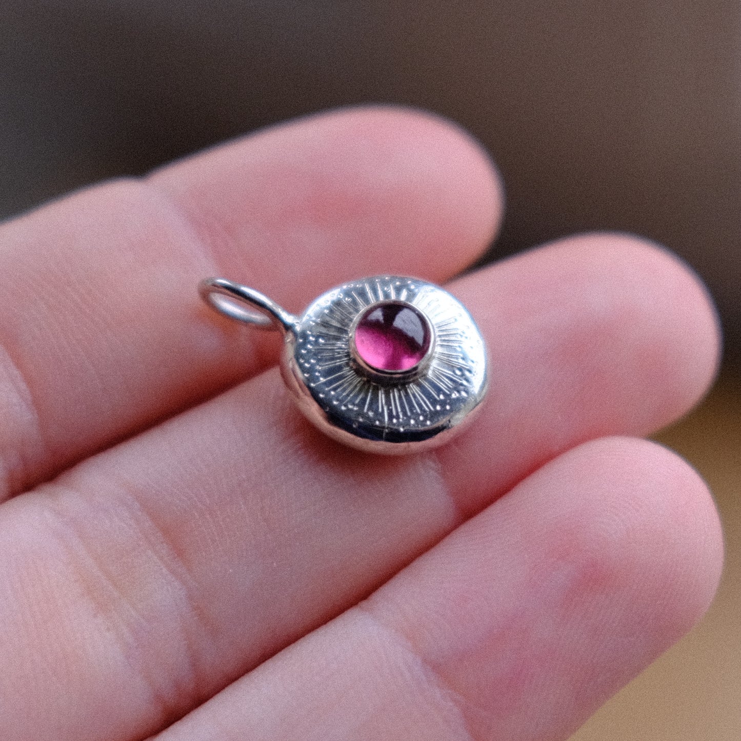 Rhodolite Garnet Starburst Pendant