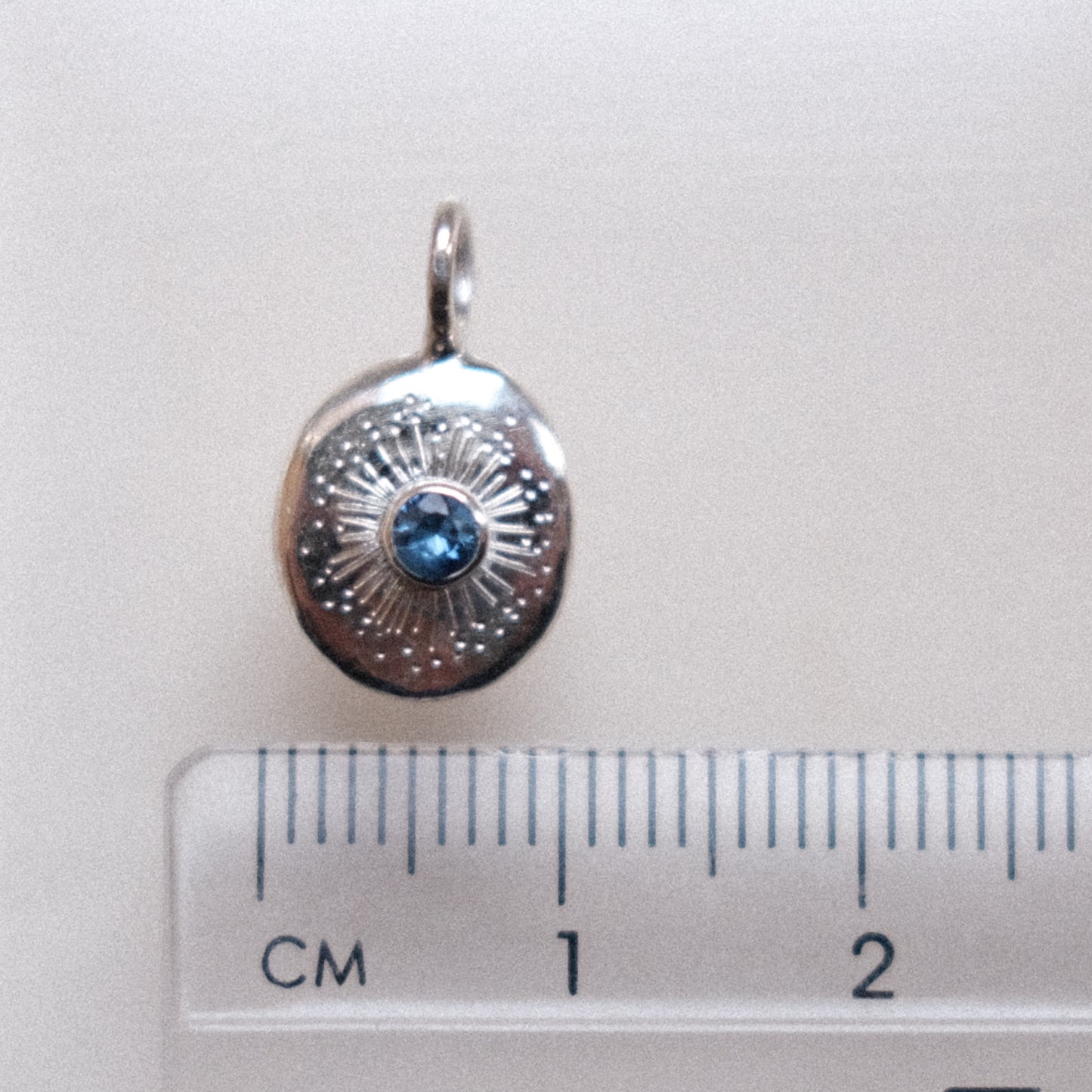 Teal Sapphire Starburst Pendant