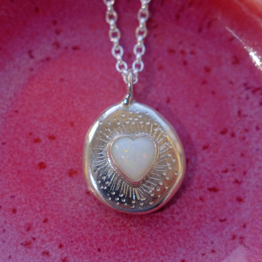 Opal Heartburst Pendant