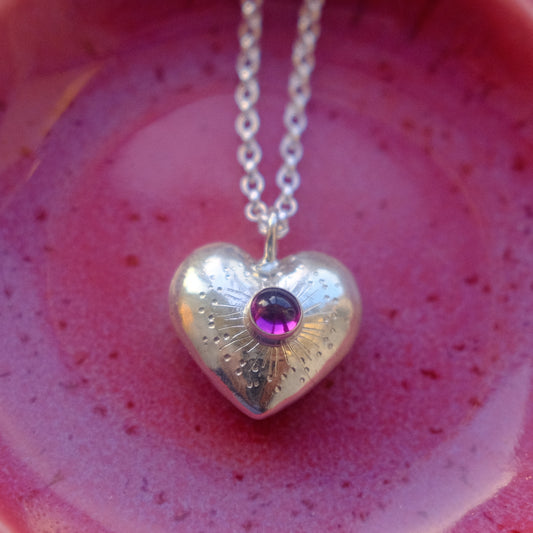 Garnet Heartburst Pendant